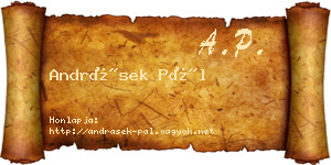 Andrásek Pál névjegykártya